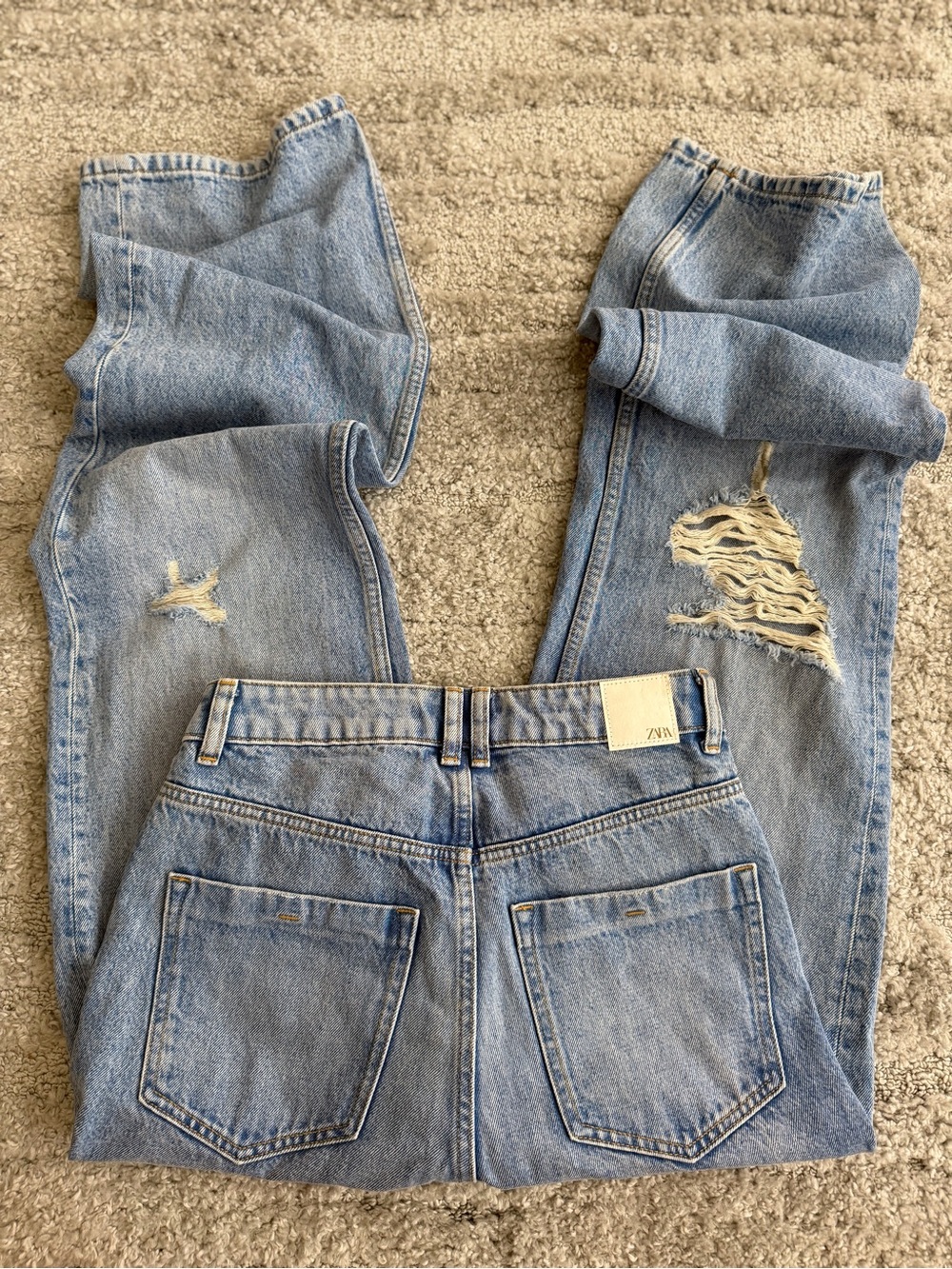 GUC Zara Size 4 High Rise Straight Leg Full Length 100% Cotton Denim Jeans